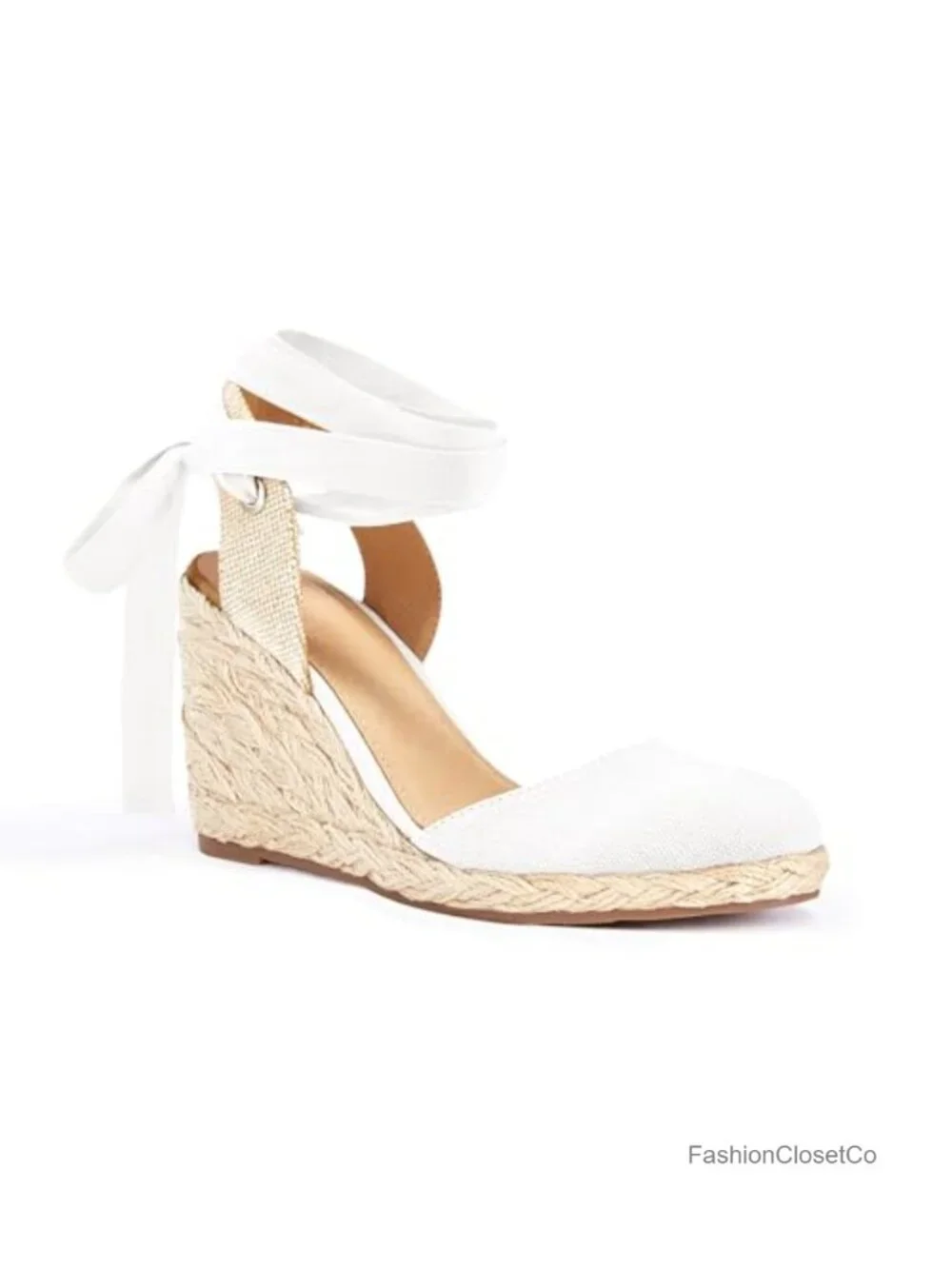 Lace Up Espadrille Wedge Sandals Platform Heels with Ankle Strap